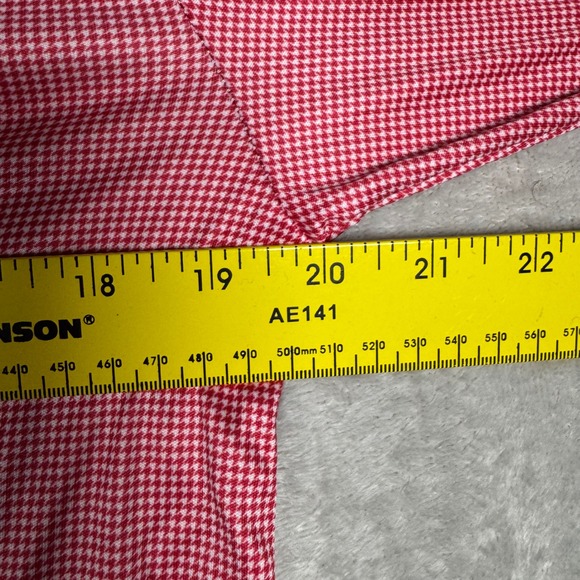 NWOT Collars & Co Mens Dress Collar Polo Short Sleeve Shirt S Red Houndstooth - Picture 7 of 8